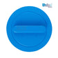 SOS Pool blue skimmer cover, round design, featuring the SOS logo, ideal for swimming pool maintenance and accessories.