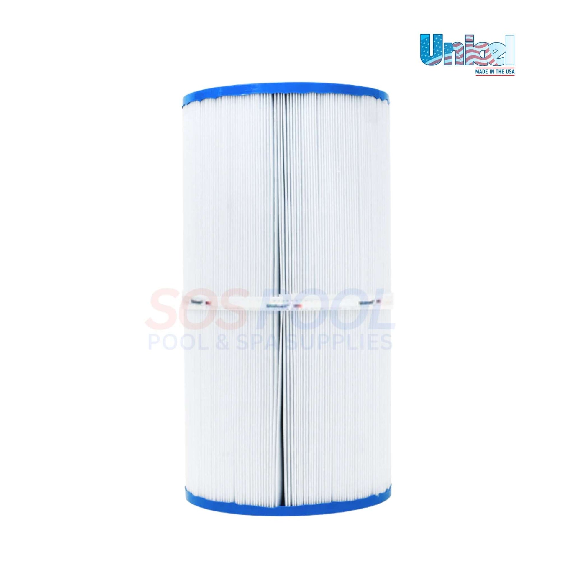 Unicel Rec Warehouse S2/G2 Spa Cartridge | 45 Sq. Ft | C-5345 replacement filter with blue end caps, 230 pleats, from SOS Pool supplies.