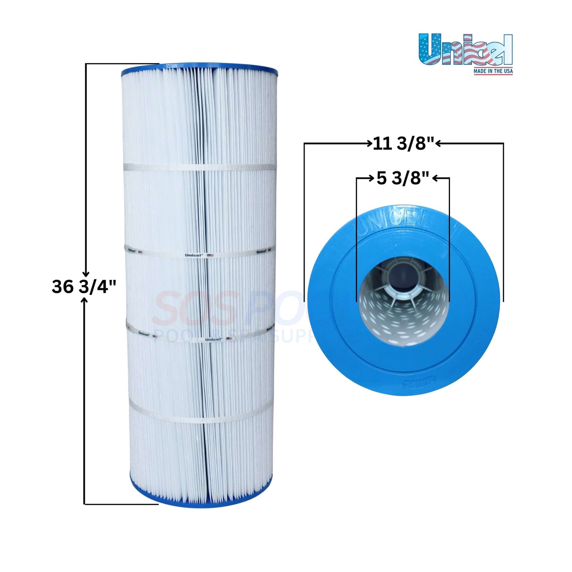 Unicel C-8610 filter cartridge for Hayward Star-Clear II C1100, SOS Pool, dimensions: 36 3/4" x 11 3/8" x 5 3/8".