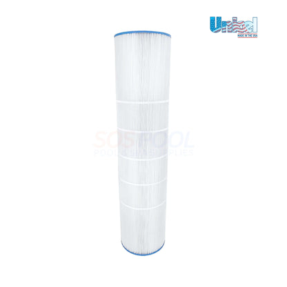 Unicel C-7679 filter cartridge for Pac-Fab systems, 150 GPM, white with blue top, SOS Pool supplies, efficient dirt-holding design.