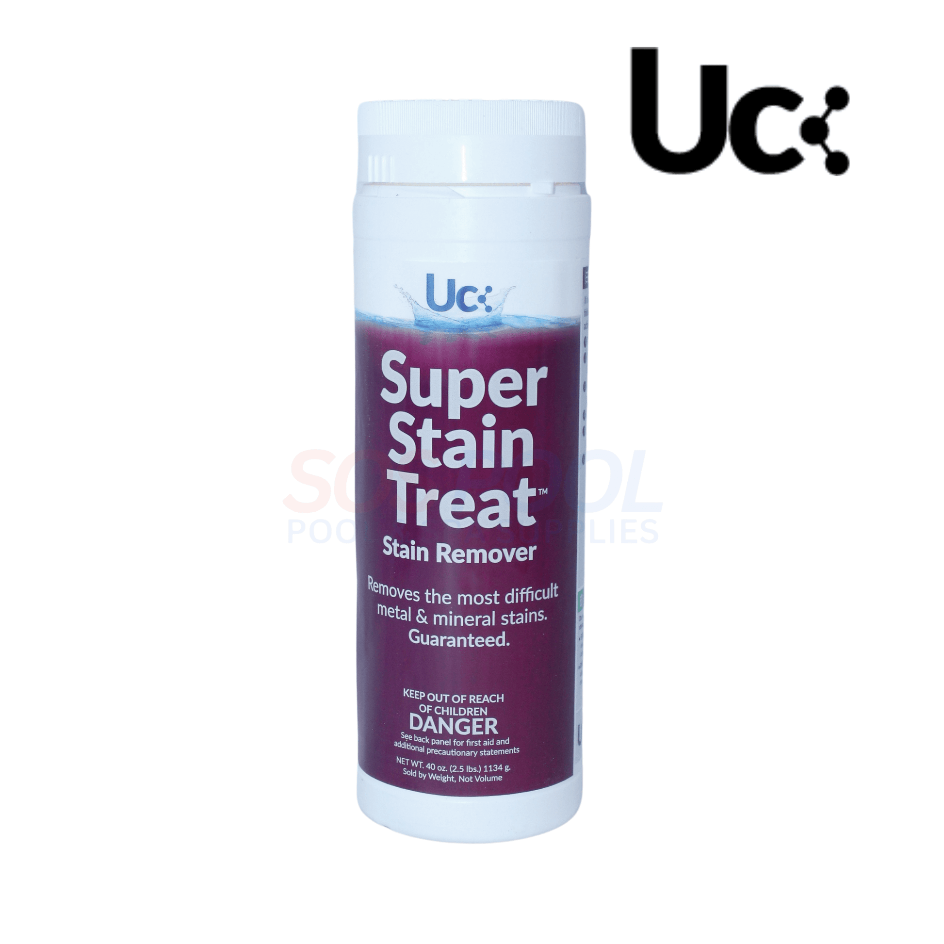 United Chemical Super Stain Treat for pools, 2.5 lb SOS Pool stain remover for metal and mineral stains.