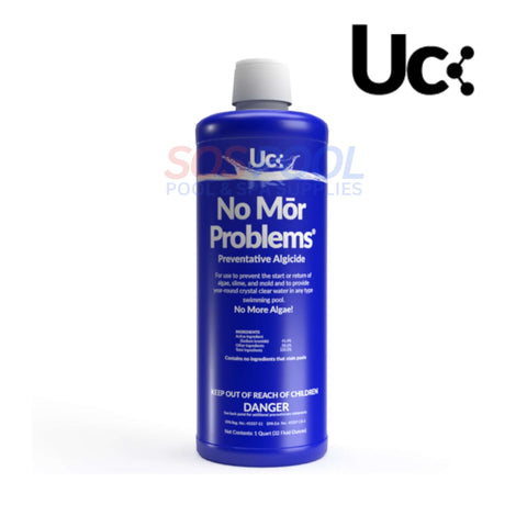 United Chemicals No Mor Problems NMP-C12 algaecide for SOS Pool, prevents algae growth and enhances water clarity.