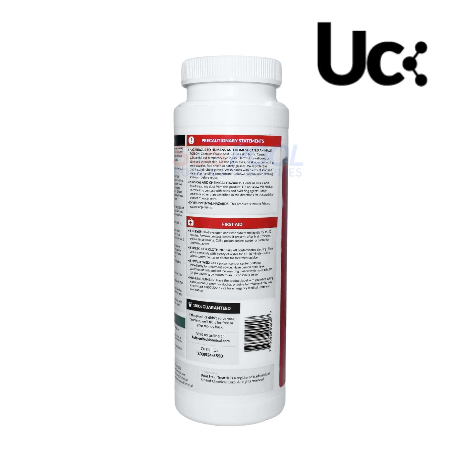 United Chemical Pool Stain Treat and Remover 2 lbs PST-C12, effective SOS Pool stain removal and prevention.