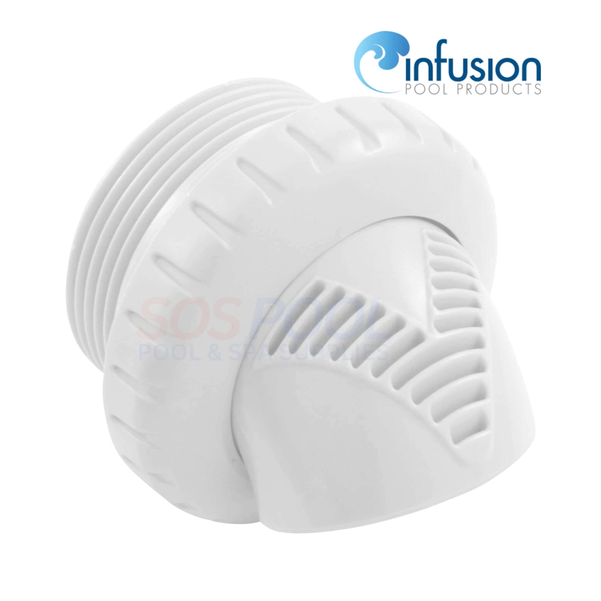 Infusion V-Fitting™ VRFTHWH 1.5" Venturi Return Fitting in white, ideal for enhancing pool circulation and efficiency.