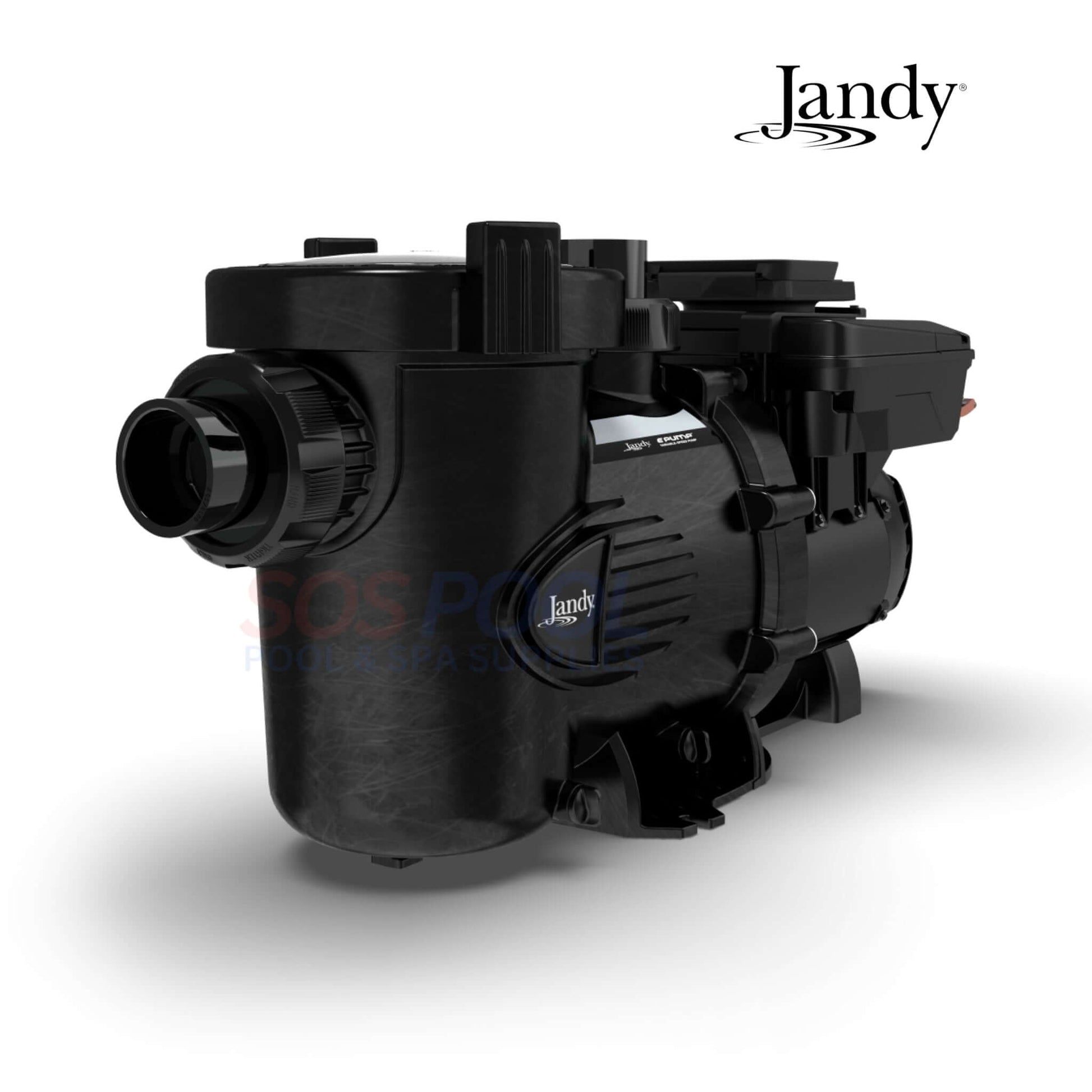 Jandy ePump VSSHP3802AS variable speed pump in black, designed for residential pools, ensures energy savings and durable construction.