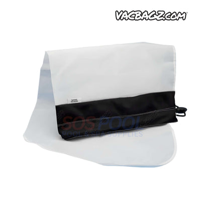 VacBagz Power Vacuum 140 Micron Bag | 22" | Black | 1303-22 displayed, showing a reinforced black bottom and white top for swimming pool use.
