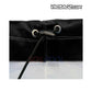 Close-up of VacBagz Power Vacuum 140 Micron Bag | 22" | Black | 1303-22 showing secure grommet and cord, ideal for pool vacuums. SOS Pool.