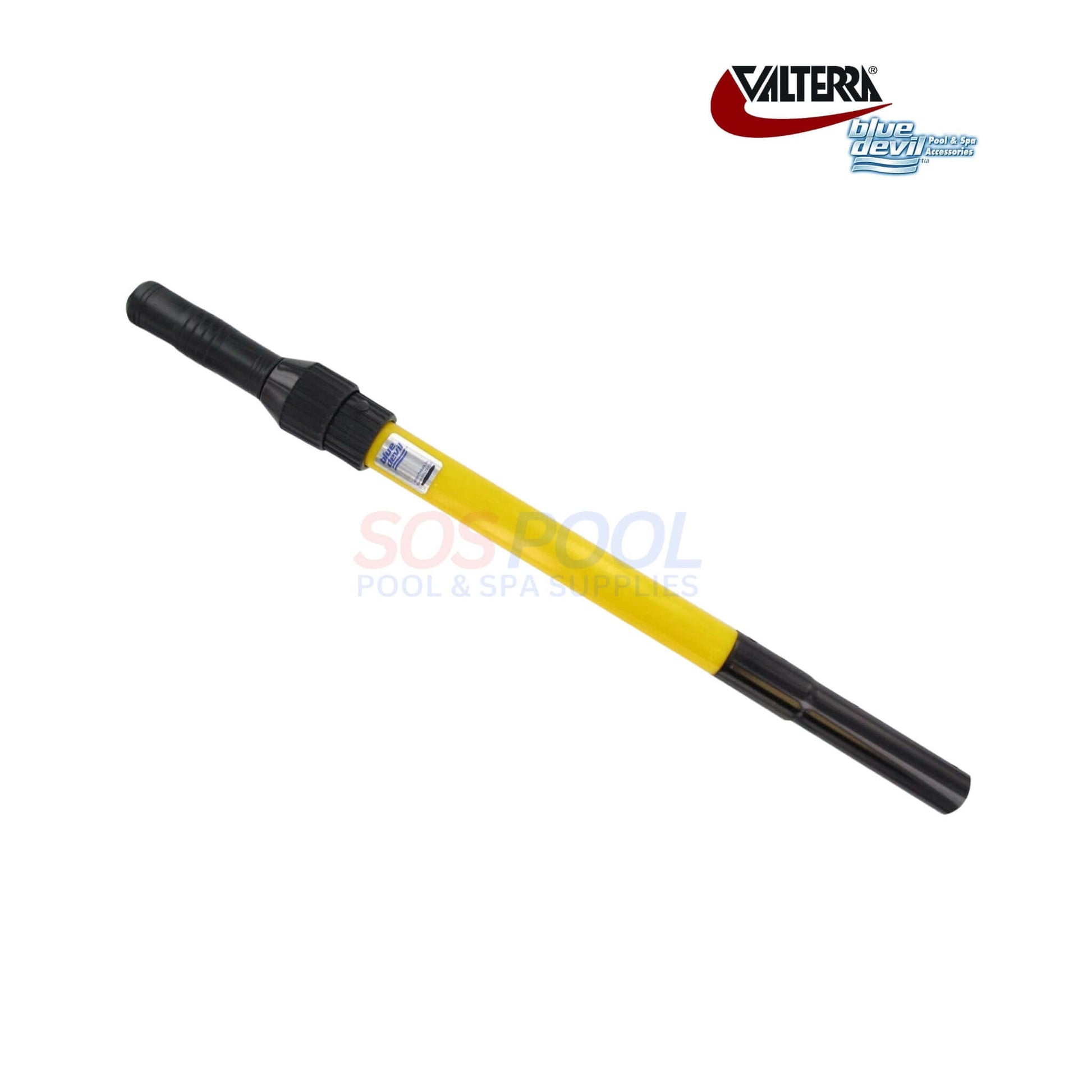 Valterra 2-Section Fiberglass Pool Pole 12'-24' | B4546, yellow and black, used for swimming pool maintenance, SOS Pool supplies.