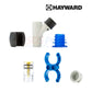 Hayward pool maintenance parts including suction cleaner components from SOS Pool supplies. Durable fittings and hoses in blue and white.
