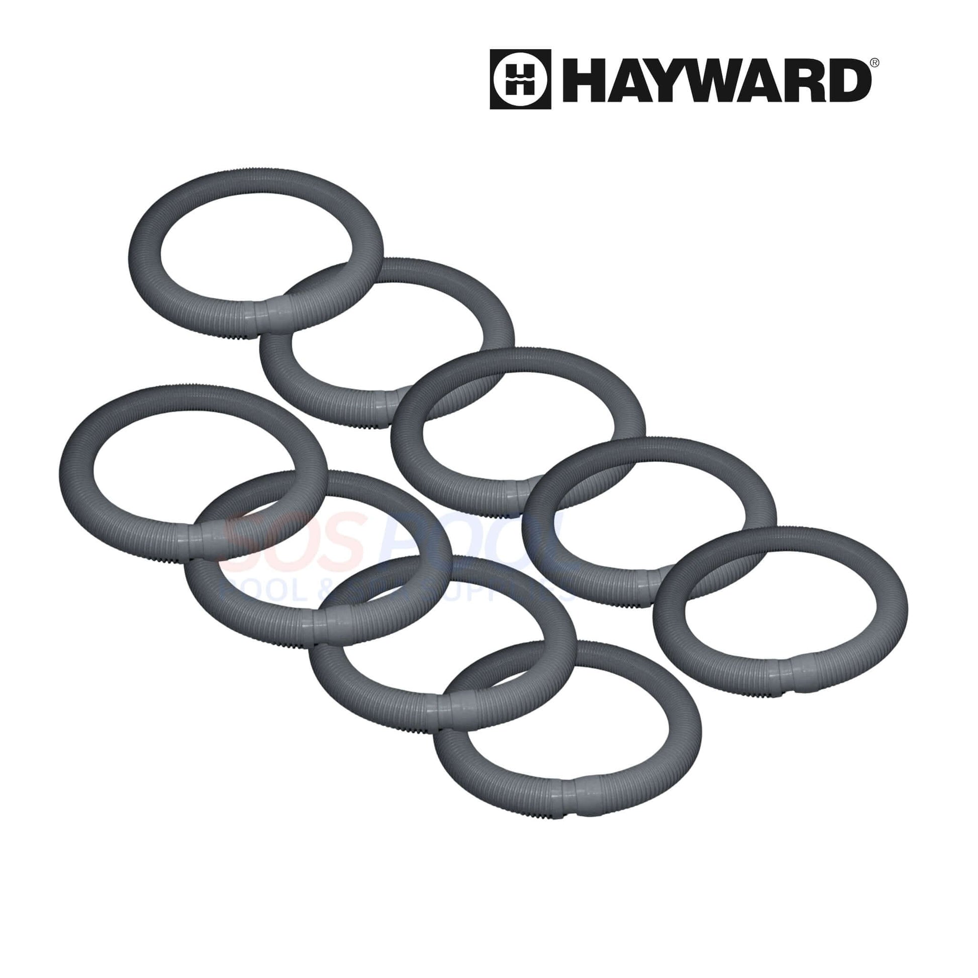 Hayward pool cleaner's suction rings, gray color, set of 8, essential for maintaining swimming pools, SOS pool supplies.