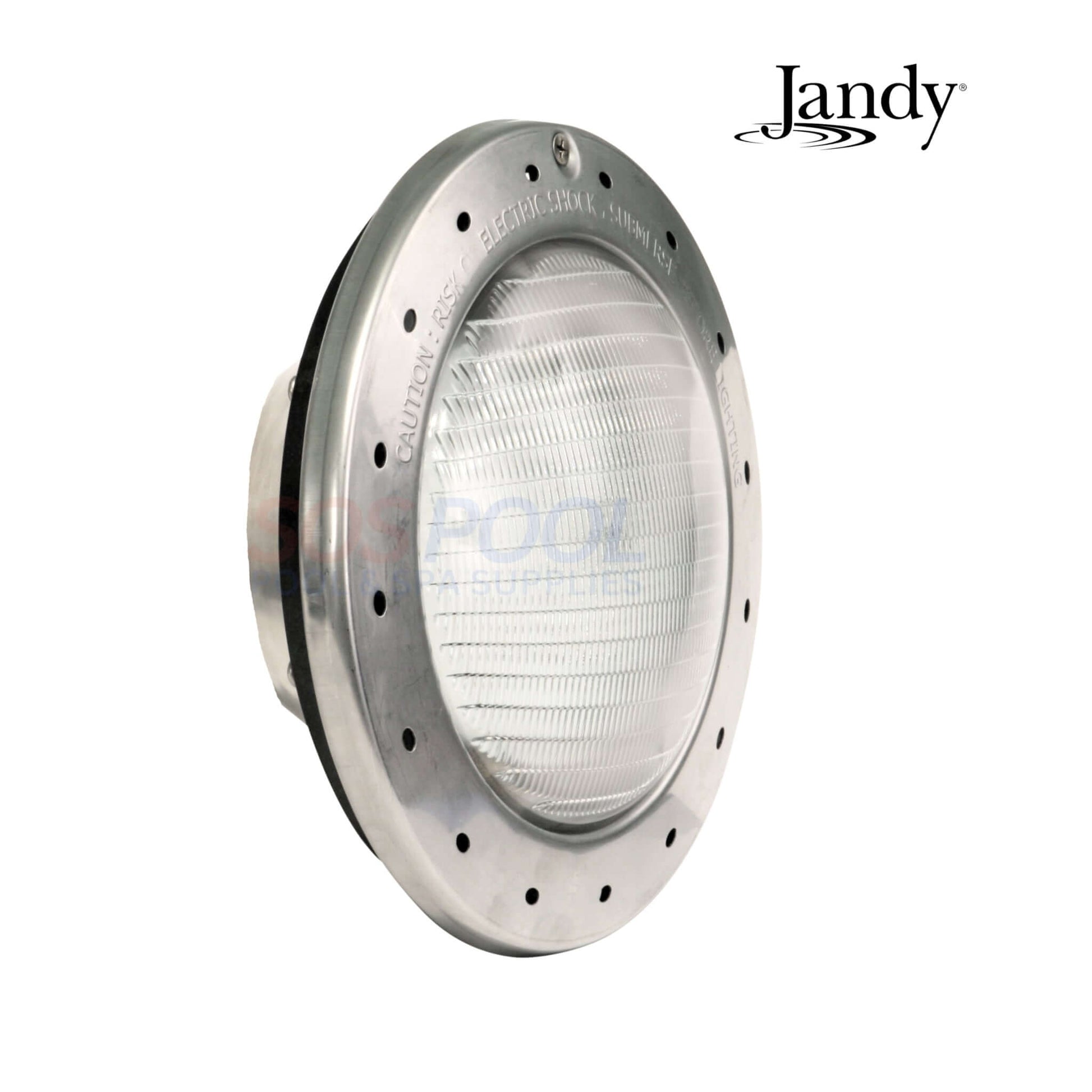 Jandy WPHV5LS100 Daylight White LED Pool Light, 120V 65W, with stainless steel finish, ideal for brightening swimming pools.
