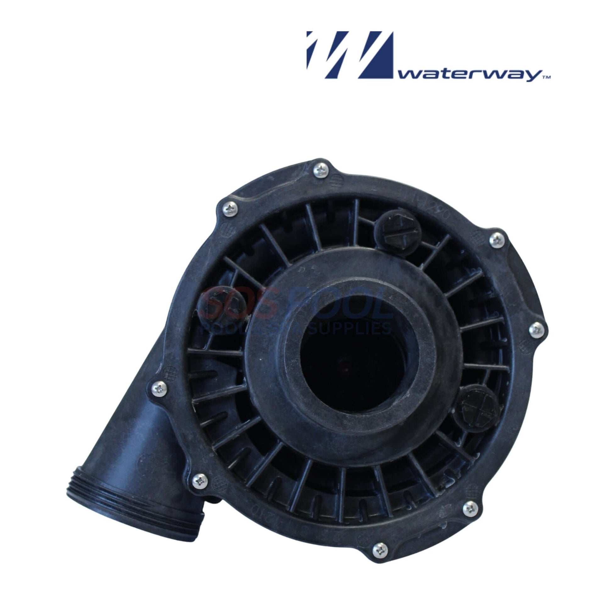 Waterway 1.5HP 2" Executive Pump Wet End | 310-1880 showing black volute with side discharge for pool supplies.