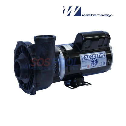 Waterway 2HP Executive Spa Pump 2 Speed | 3420820-1A, black motor, side view, used for hot tubs, from SOS Pool supplies.