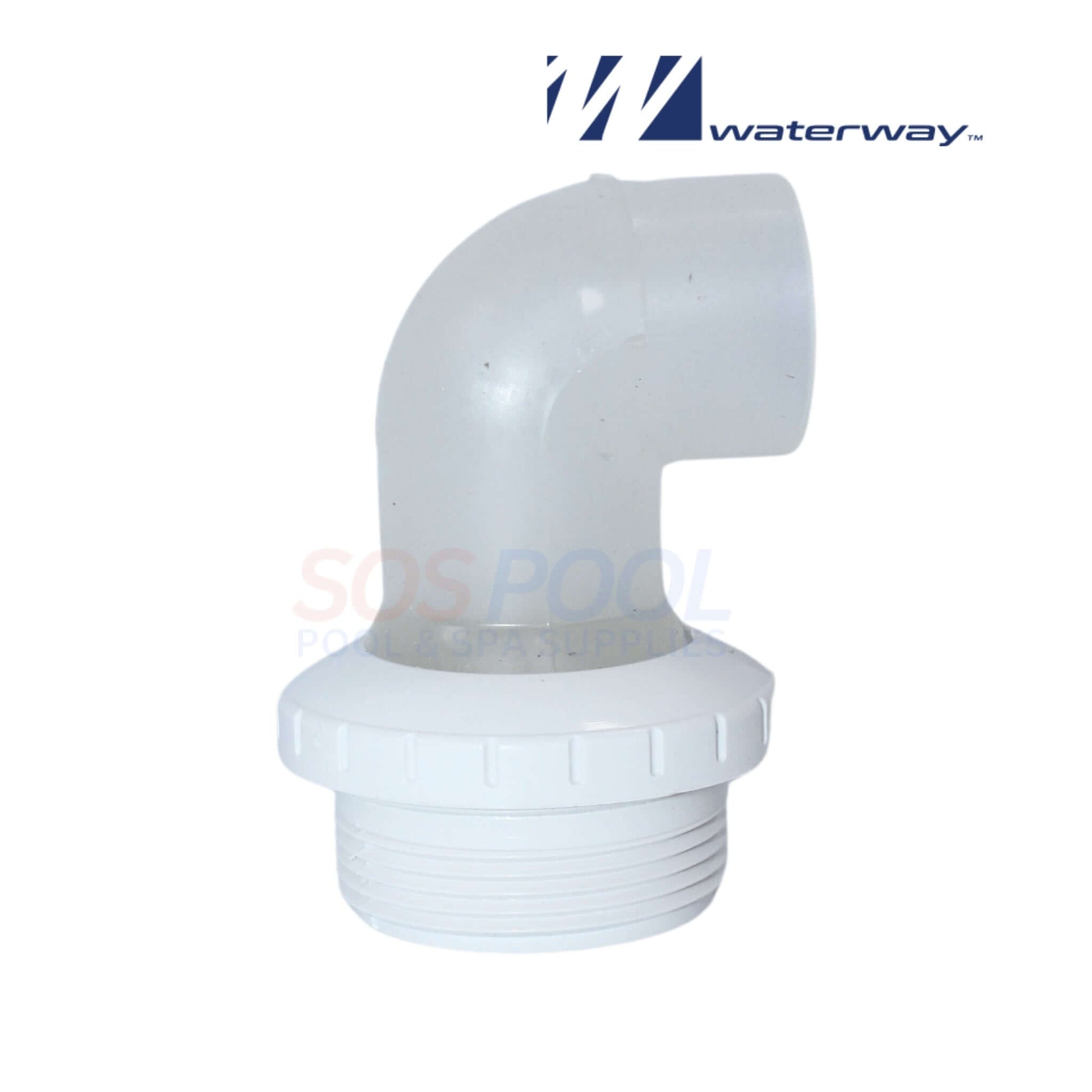 Waterway 90 Degree Bagged Threaded Eyeball Fitting, 1 inch, White, SKU 400-1410FB | SOS Pool