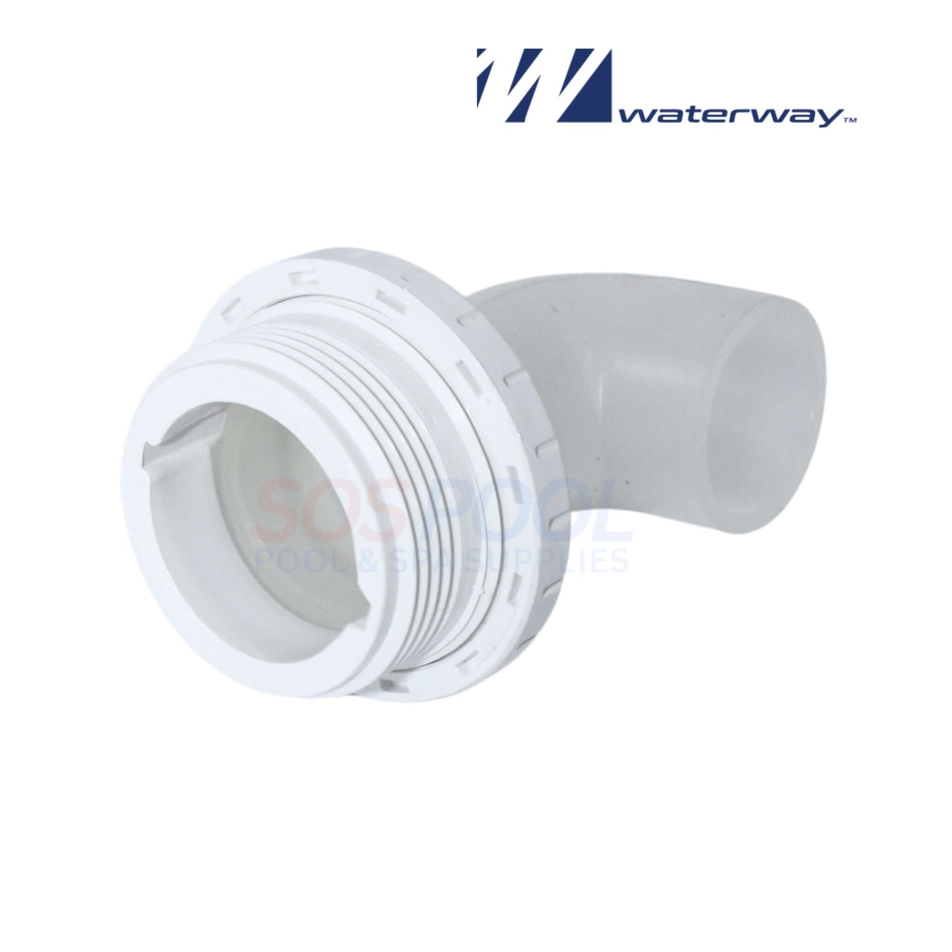Waterway 90-Degree Bagged Threaded Eyeball Fitting 1" White 400-1410FB for optimal pool water flow - SOS Pool