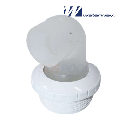 Waterway 90-Degree Bagged Threaded Eyeball Fitting in white, 1 inch. SKU: 400-1410FB | SOS Pool.