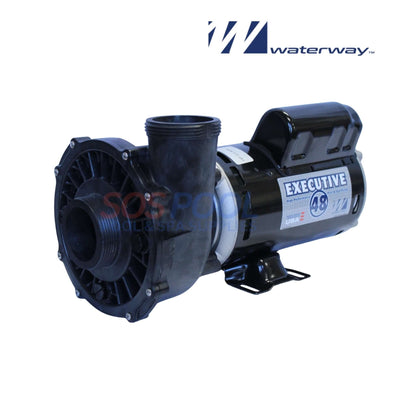 Waterway Executive Pump 3HP 2 Speed | 3421221-1A shown in black, featuring 48-frame motor, ideal for spas and pools. SOS Pool supplies.