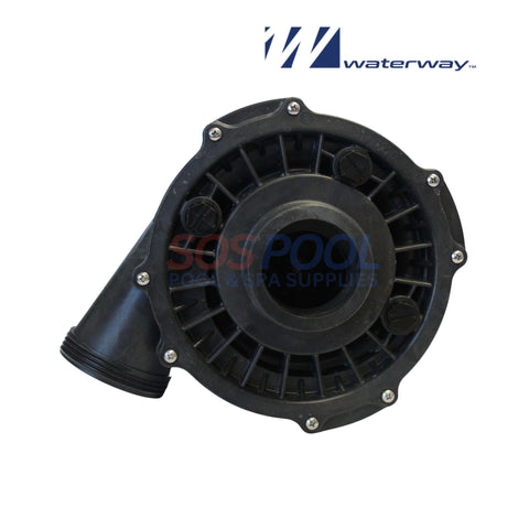 Waterway Executive Wet End 48 Frame | 2HP | 2" | 310-1890 view showing black plastic housing, designed for pool systems.