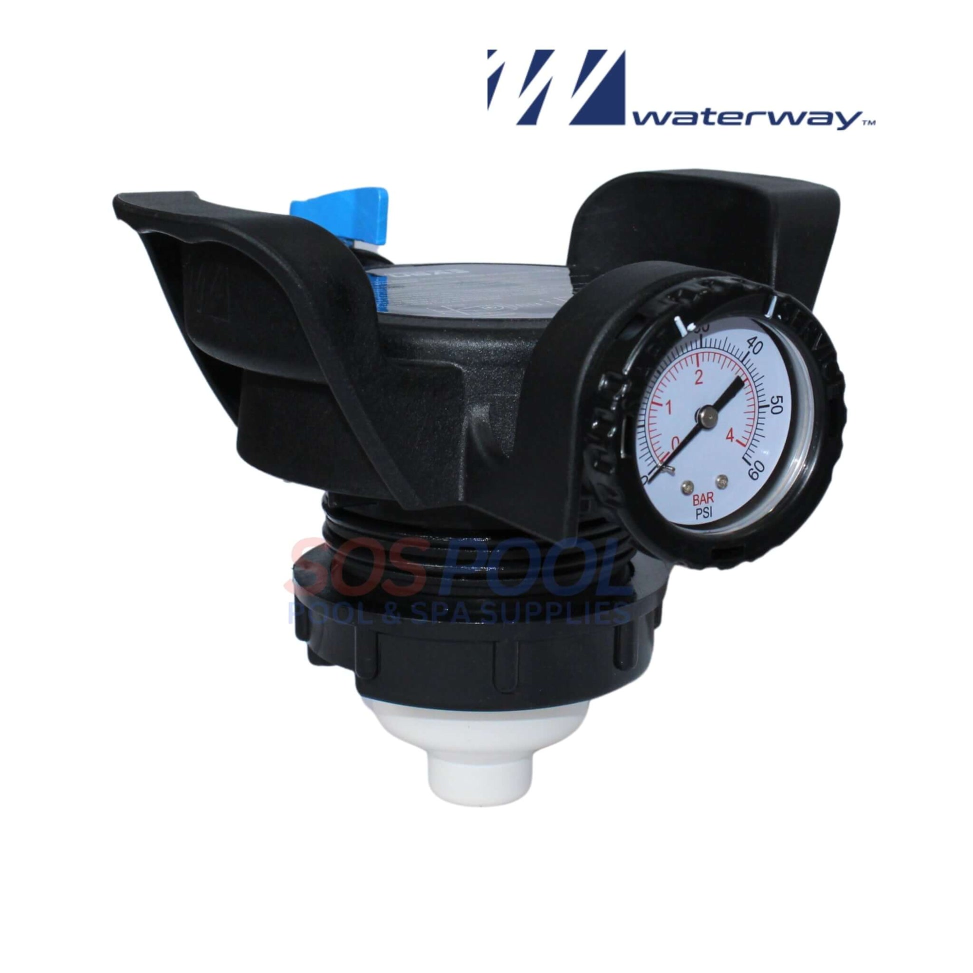 Waterway HD Pressure Relief Valve with Pressure Gauge for Crystal Water Filters | SOS Pool 550-6730