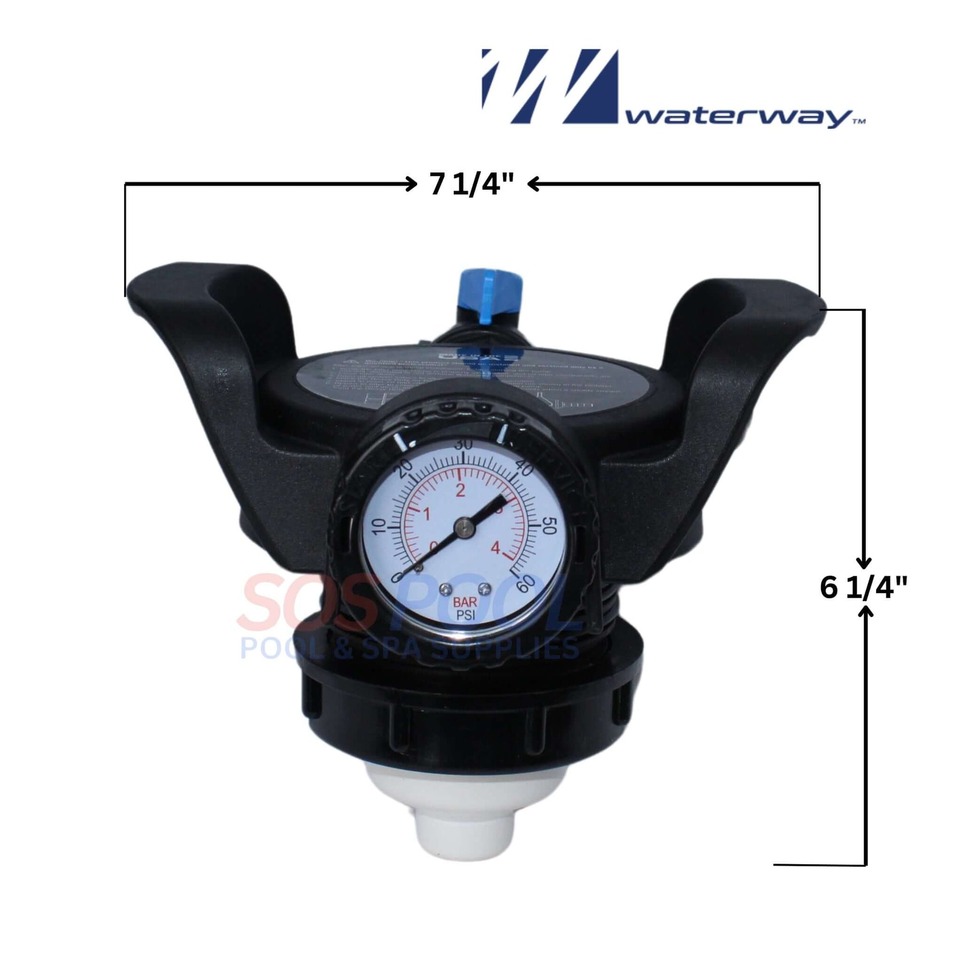 Waterway HD Pressure Relief Valve 550-6730 with Pressure Gauge for Crystal Water Filters | SOS Pool Supplies