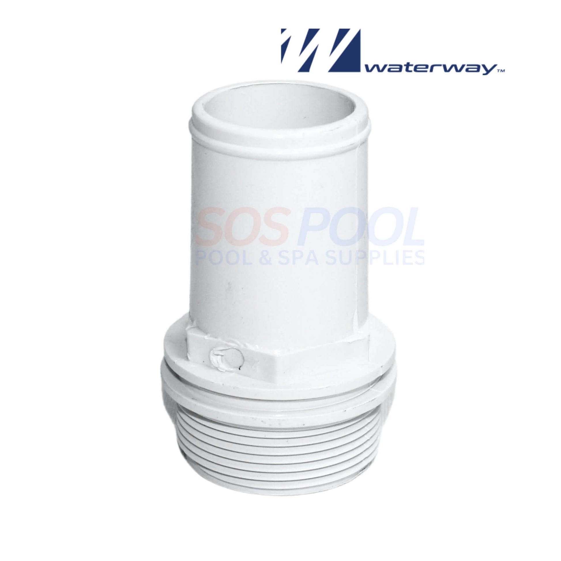 Waterway hose adapter 417-6140, 1.5" MPT x 1.5" hose, ideal for pool and spa plumbing at SOS Pool.