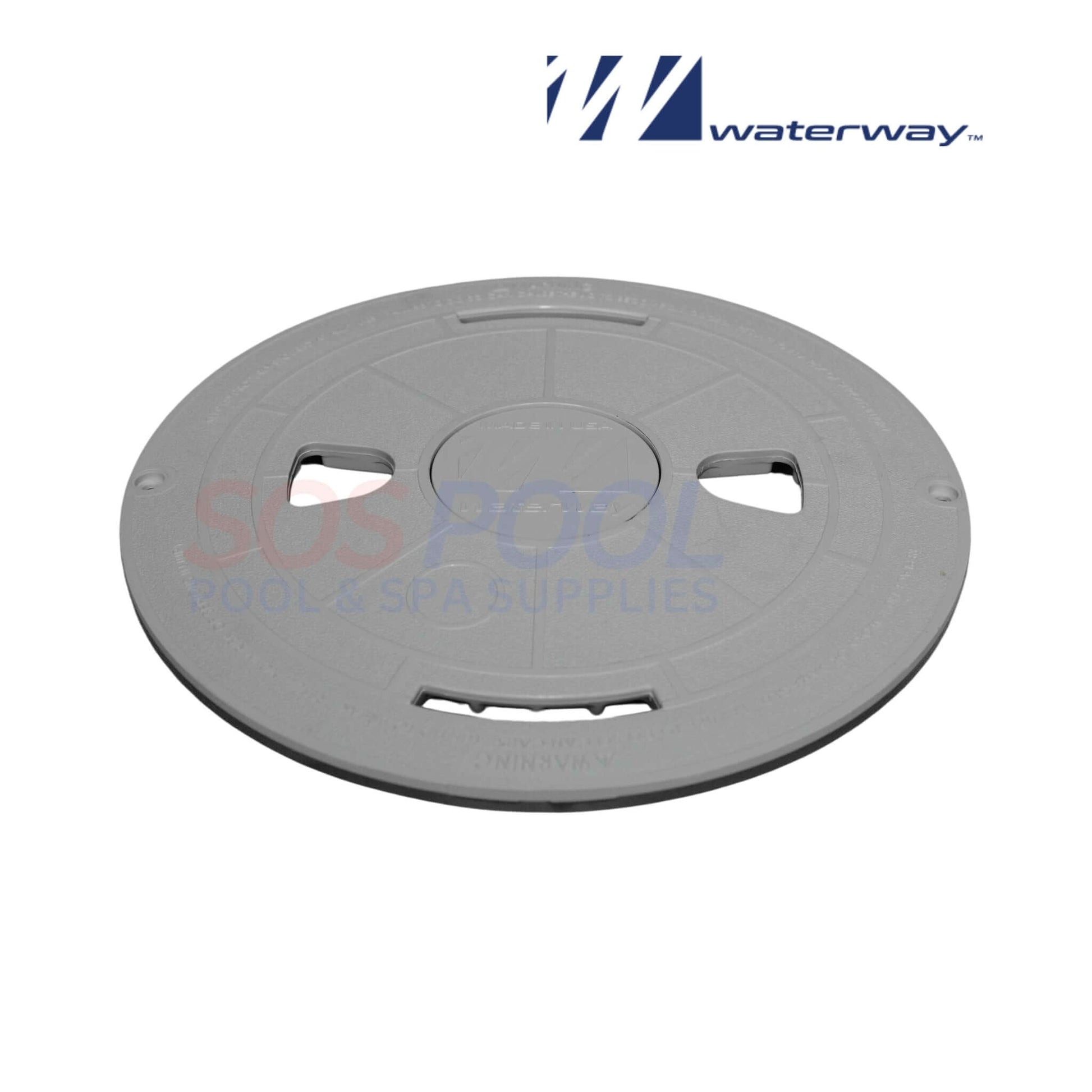 Waterway 9-inch Round Skimmer Lid and Ring Assembly in Gray, Model 540-6477WW from SOS Pool Supplies.