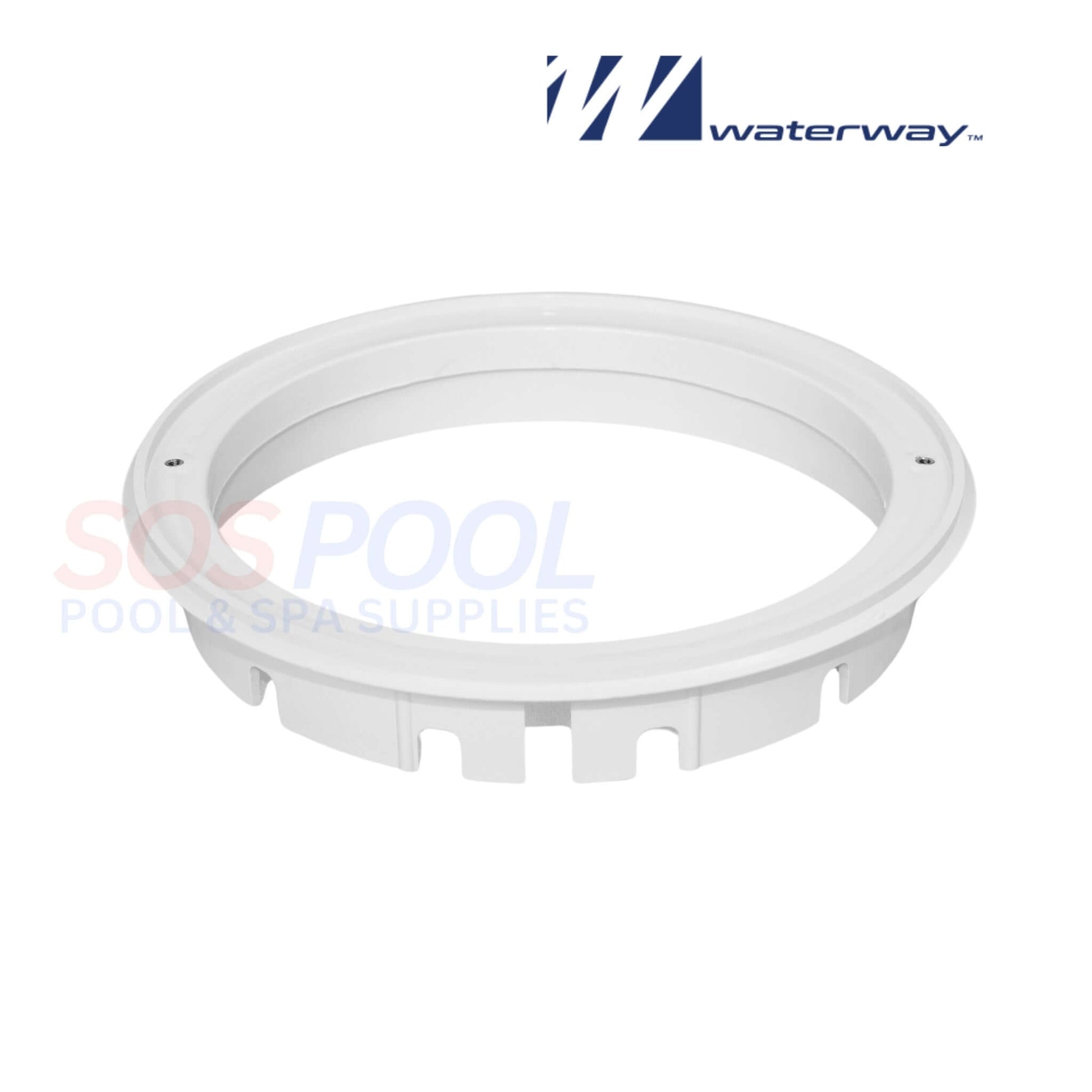 Waterway Lid and Ring for Renegade Skimmers, White 540-6460WW, available at SOS Pool for pool maintenance.