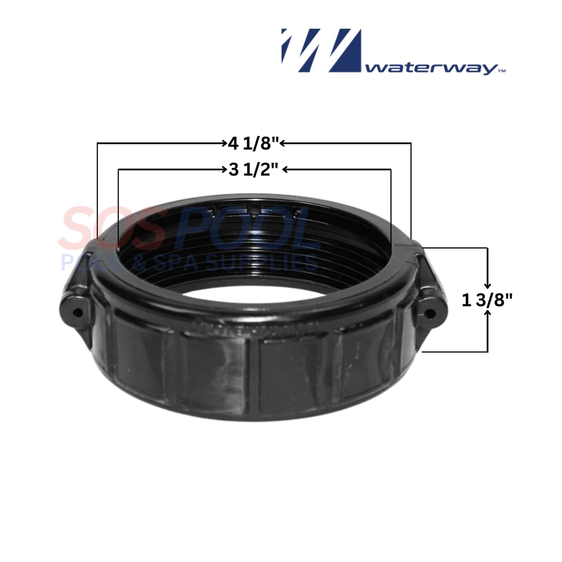 Waterway 2.5" Split Nut 400-5271B for DE filters, PVC, durable plumbing component, SOS Pool supplies.