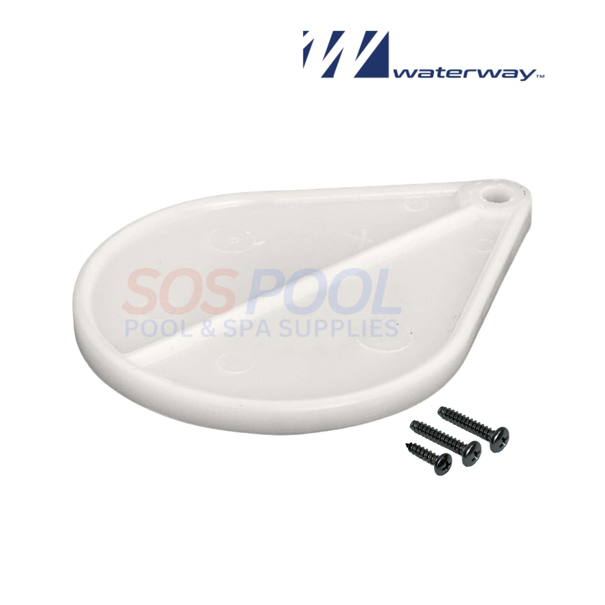 Waterway skimmer lid for in-ground pools, durable white design, includes screws. SOS Pool supplies.