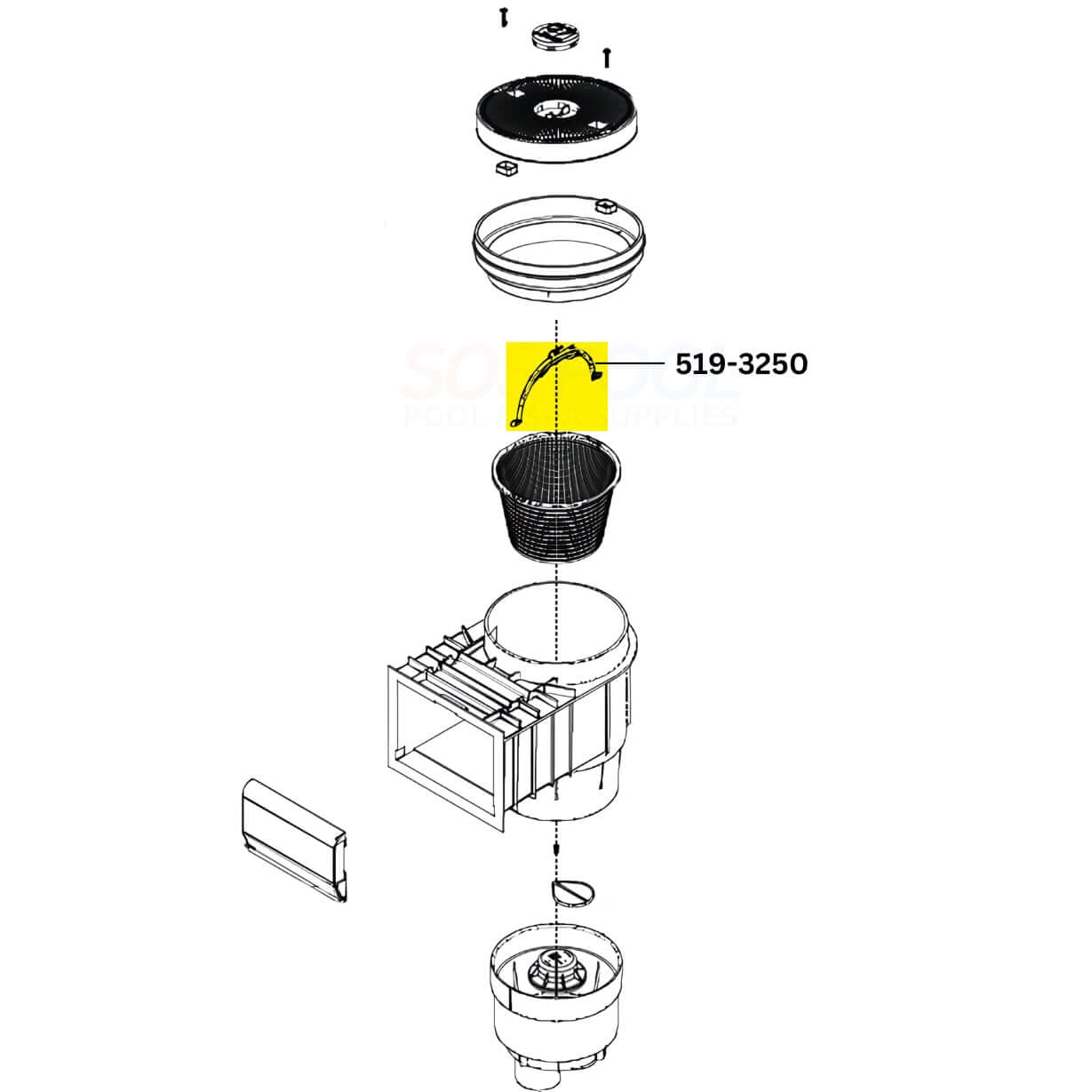 Waterway Renegade Skimmer Basket Handle | 519-3250