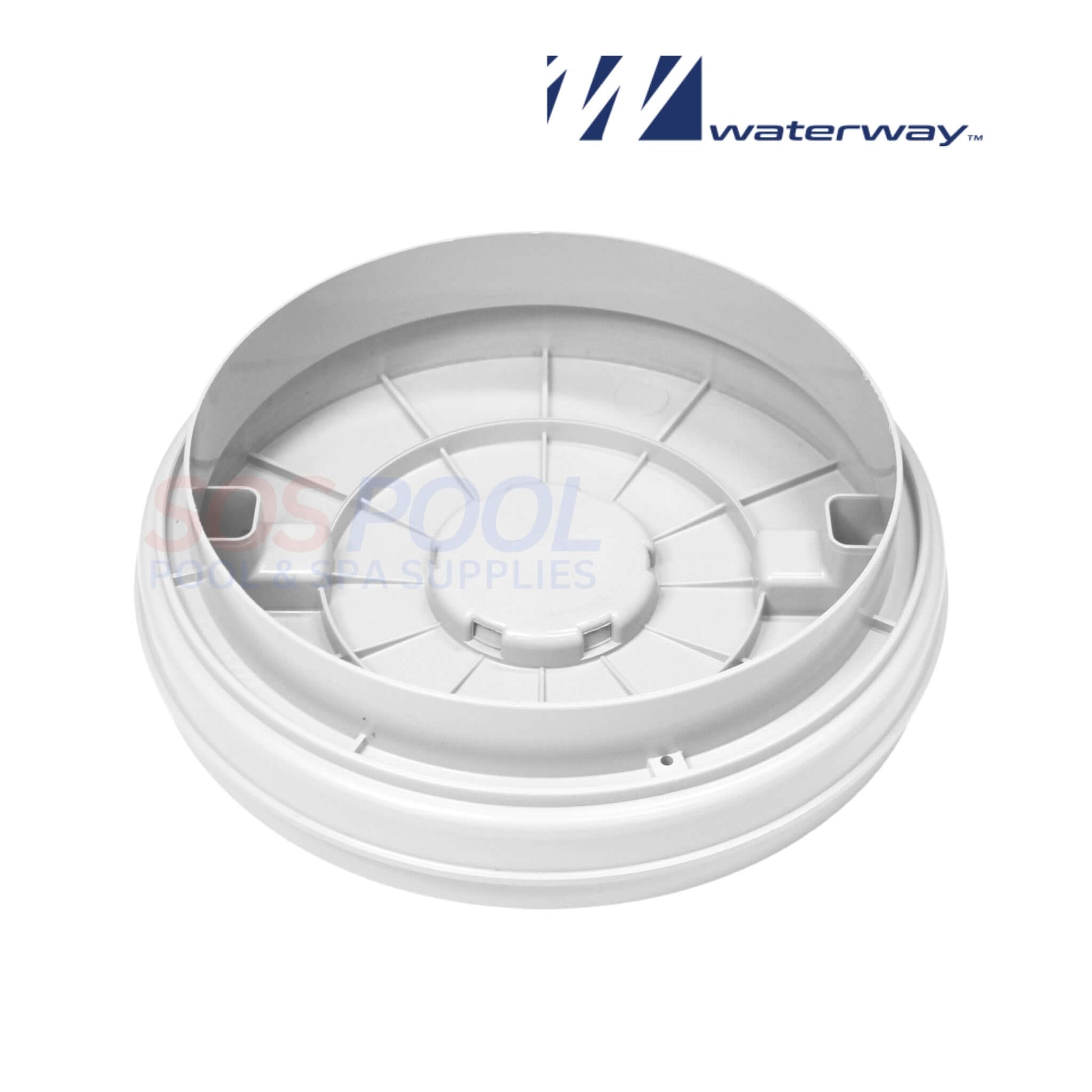 Waterway Reversible Skimmer Lid Assembly 540-7800WW in white, perfect for SOS Pool integration with deck surfaces.