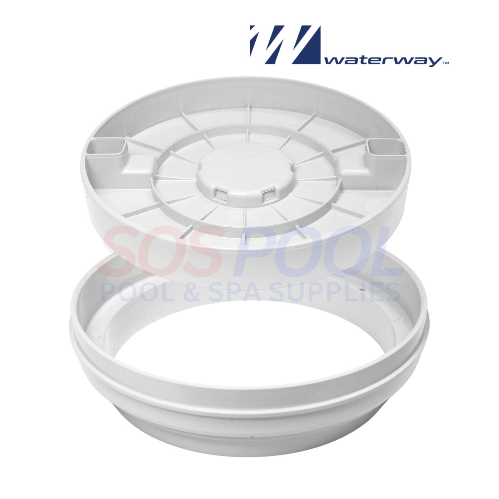 Waterway Reversible Skimmer Lid Assembly 540-7800WW, White, by SOS Pool for seamless deck integration.