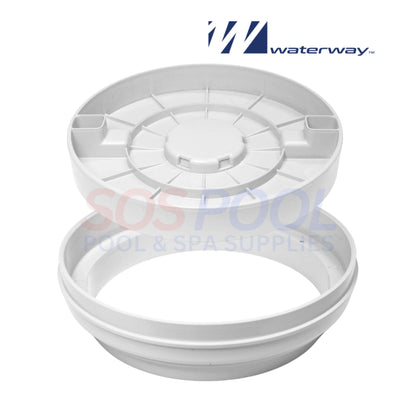 Waterway Reversible Skimmer Lid Assembly 540-7800WW, White, by SOS Pool for seamless deck integration.