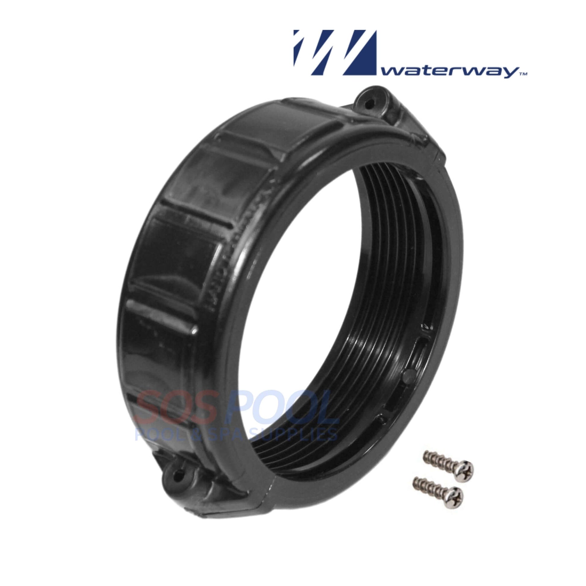 Waterway 2.5" Split Nut 400-5271B for DE filters, durable PVC, compatible with SOS Pool systems.