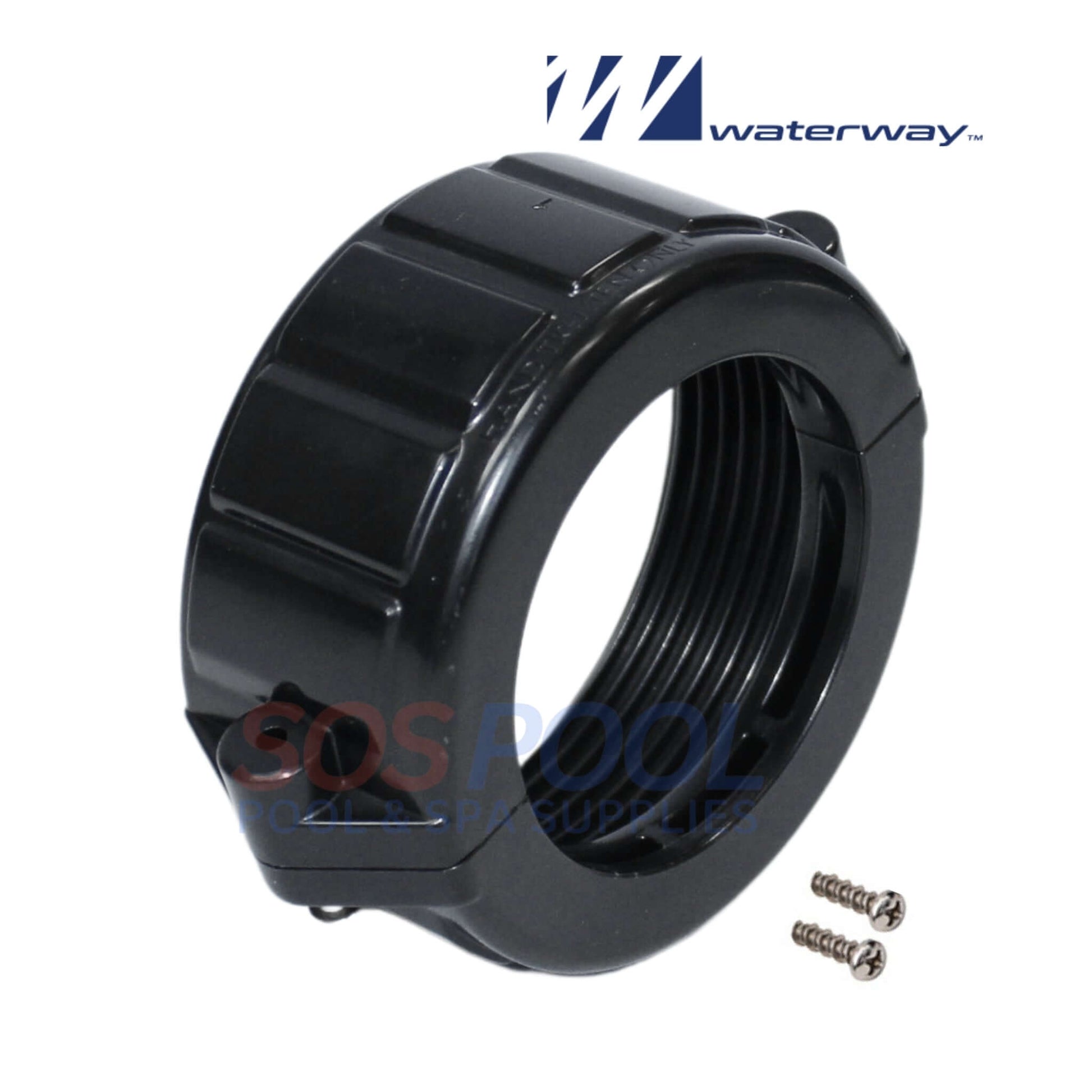 Waterway 2" Heater Split Nut 400-5161B for pool plumbing, durable PVC, leak-proof, SOS Pool.