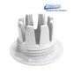 Close-up of White Umbrella Socket Pool Deck Anchor | PS-7015-UW with threaded sleeve for pool installations. SOS Pool supplies.