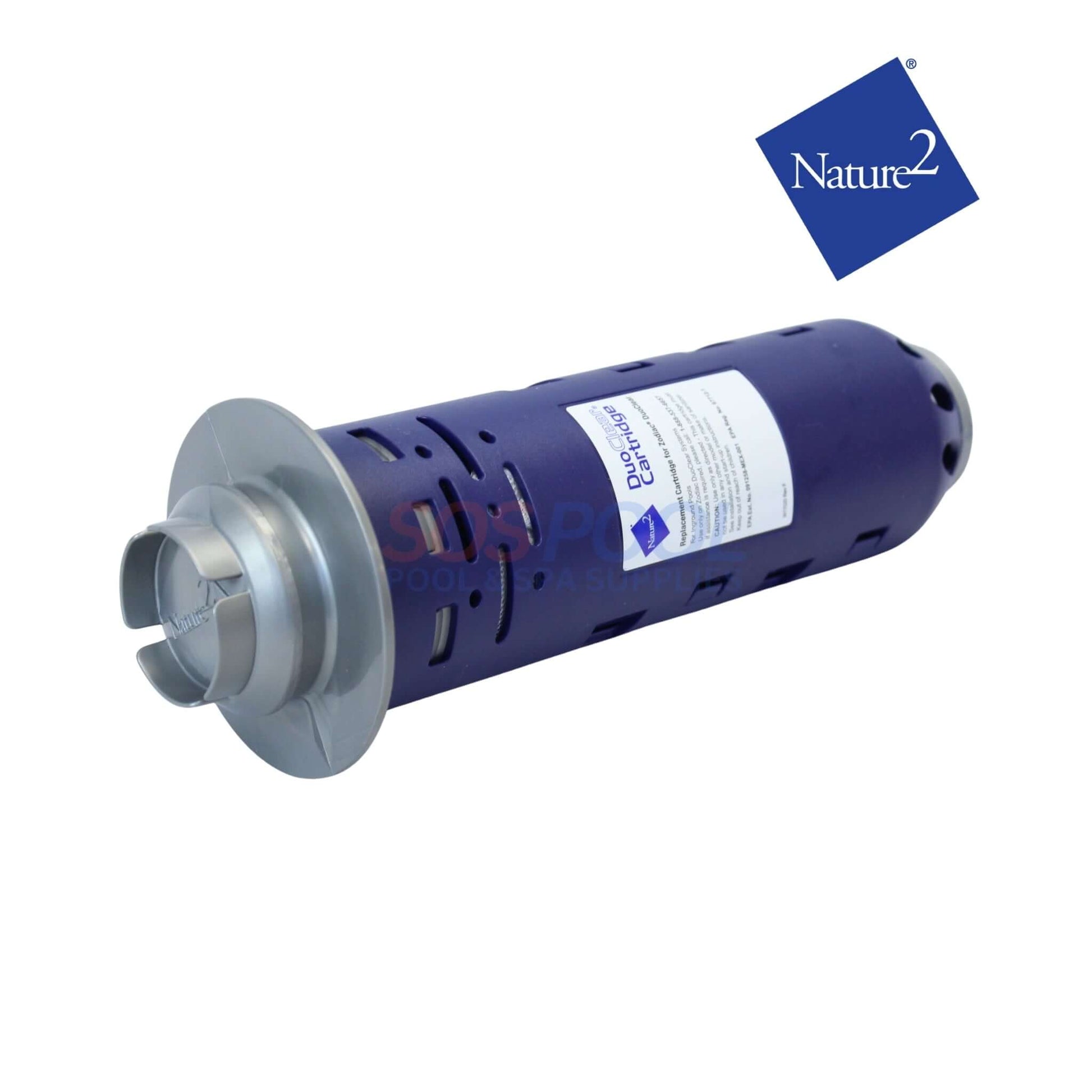 Zodiac Nature2 DuoClear 35k Mineral Cartridge | W28001 in blue, designed for reduced chlorine in pools, enhances clarity.