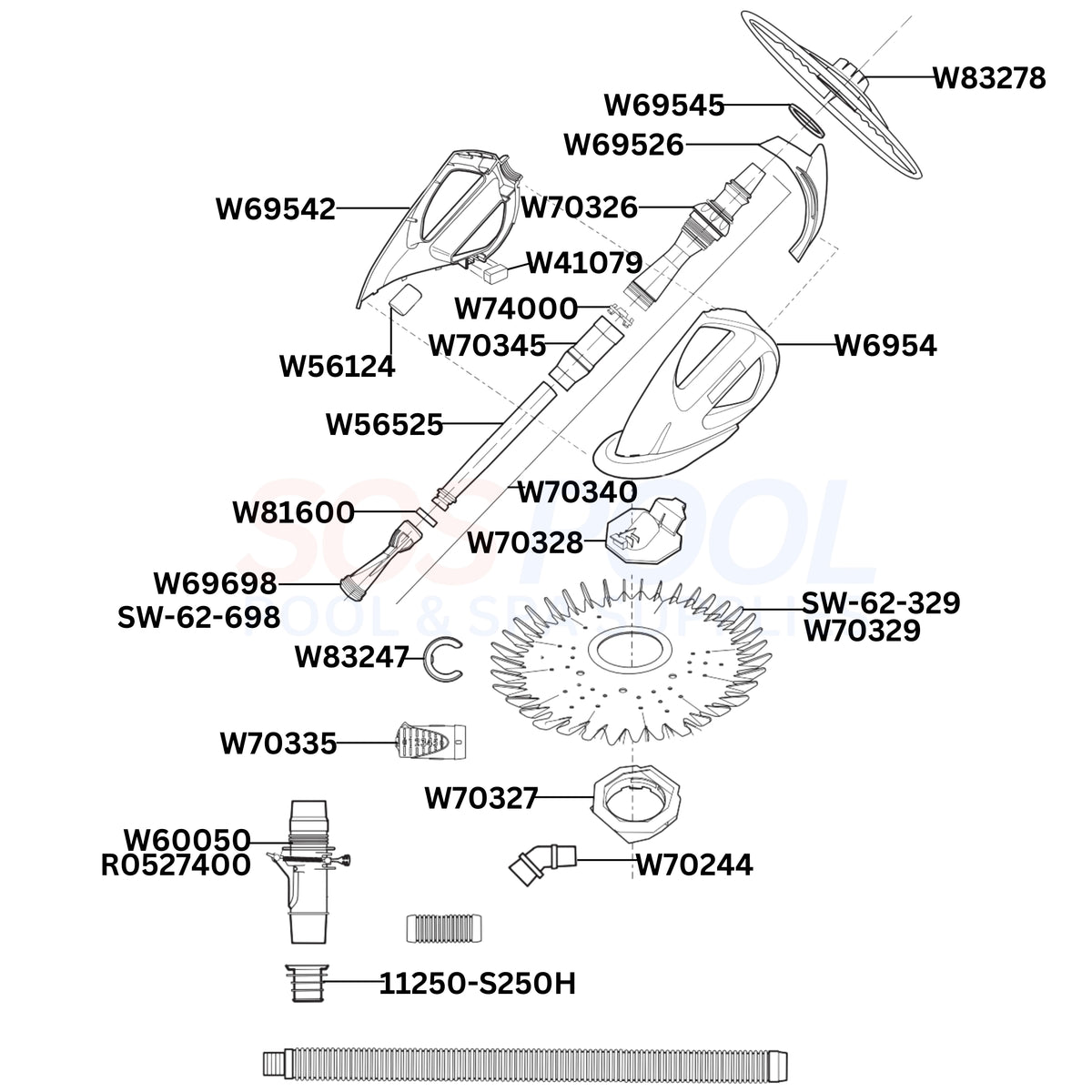 Zodiac Baracuda G3 Pro Cleaner Diagram & Part List